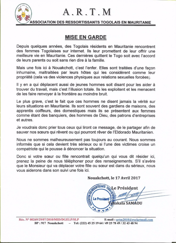 L'aventure à risques des Togolais en Mauritanie L'aventure à risques des Togolais en Mauritanie