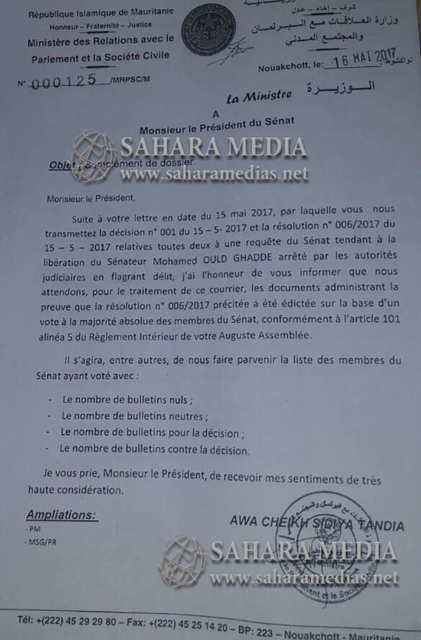 Des documents officiels qui demandent les détails d’un vote des sénateurs Des documents officiels qui demandent les détails d’un vote des sénateurs