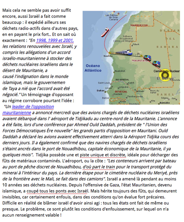 Isreal a-t-il enterré ses déchets nucléaires dans le Tagant ? Isreal a-t-il enterré ses déchets nucléaires dans le Tagant ?