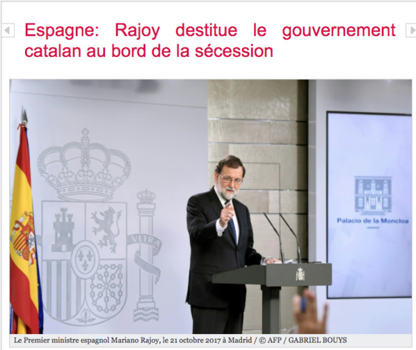 Madrid suspend le gouvernement catalan Madrid suspend le gouvernement catalan