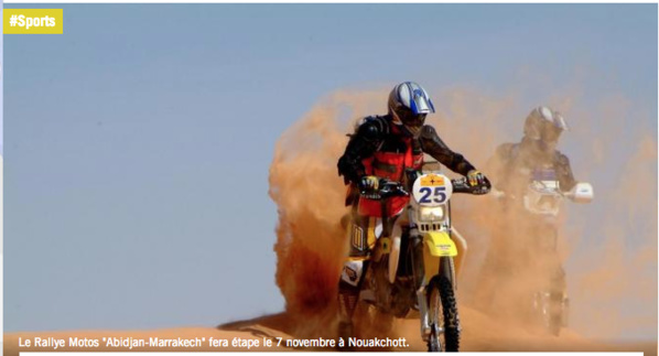 Mauritanie: étape du Rallye Motos "Abidjan-Marrakech" le 7 novembre Mauritanie: étape du Rallye Motos "Abidjan-Marrakech" le 7 novembre