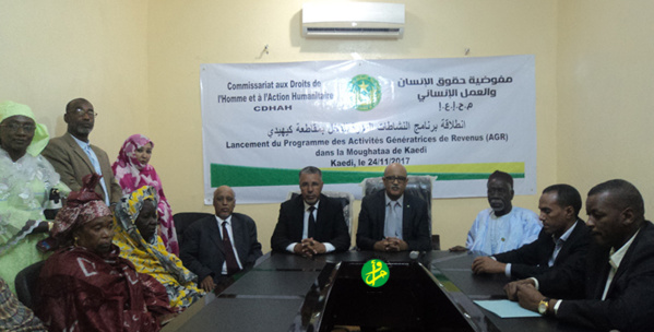 Le commissaire aux droits de l’Homme lance le programme des AGR au niveau de Kaédi