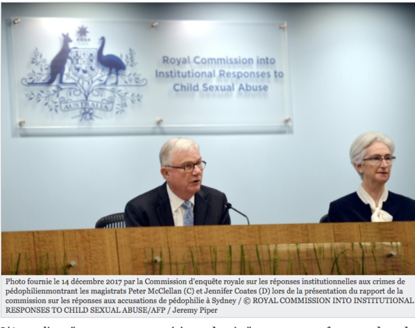Pédophilie: L'Australie a "manqué à ses devoirs" (commission d'enquête) Pédophilie: L'Australie a "manqué à ses devoirs" (commission d'enquête)