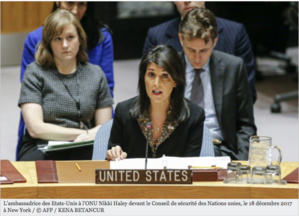 Jérusalem: nouvelle bronca attendue à l'ONU contre Trump Jérusalem: nouvelle bronca attendue à l'ONU contre Trump