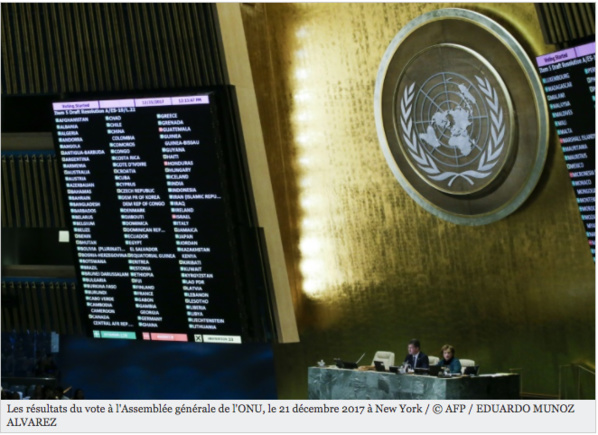 Jérusalem: les Etats-Unis condamnés à l'ONU malgré les menaces de Trump