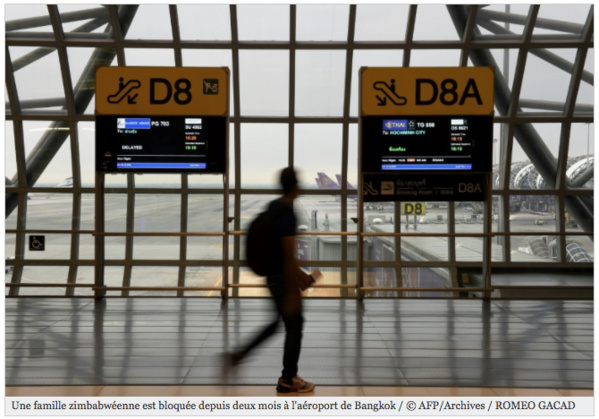 Une famille zimbabwéenne bloquée depuis deux mois à l'aéroport de Bangkok Une famille zimbabwéenne bloquée depuis deux mois à l'aéroport de Bangkok