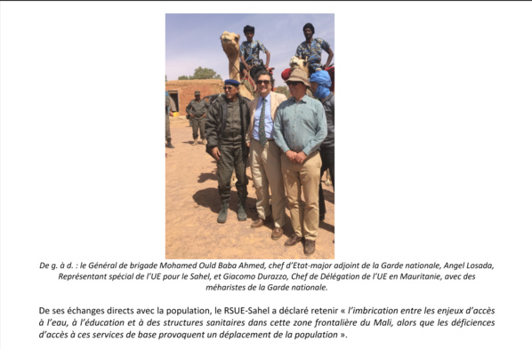 Sécurité et développement en Mauritanie : Le RSUE - Sahel Angel Losada sur le terrain, au plus près de la population ( photos )