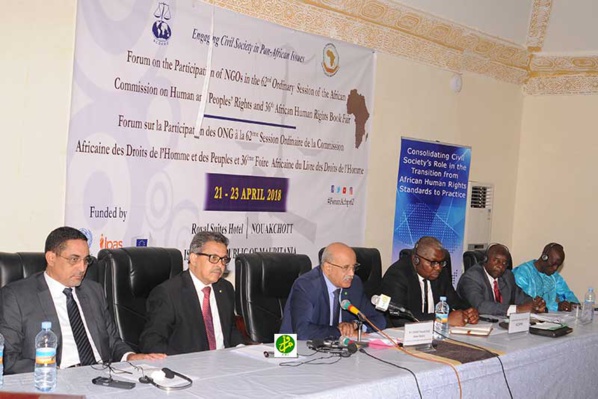 Démarrage des travaux du forum sur la participation des ONG à la 62eme session ordinaire de la commission africaine des droits de l'homme et des peuples