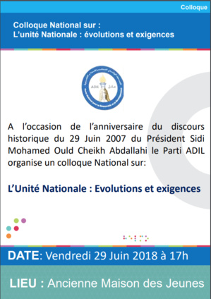 Colloque National sur : L’unité Nationale : évolutions et exigences