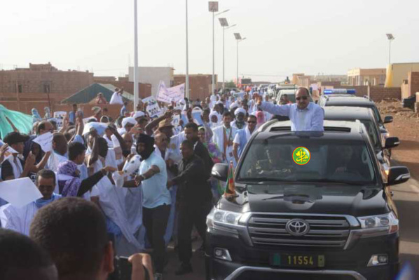 Le président de la République arrive à Akjoujt au début d'une visite dans la wilaya de l’Inchiri