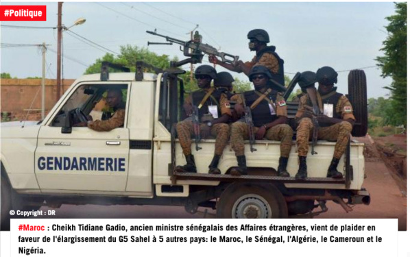 Sahel / Cheikh Tidiane Gadio plaide pour l’élargissement du G5 au Maroc et l’Algérie Sahel / Cheikh Tidiane Gadio plaide pour l’élargissement du G5 au Maroc et l’Algérie
