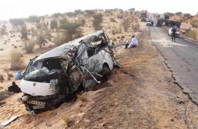 Deux blessées graves après le renversement d’un véhicule sur la route Nouakchott-Rosso Deux blessées graves après le renversement d’un véhicule sur la route Nouakchott-Rosso