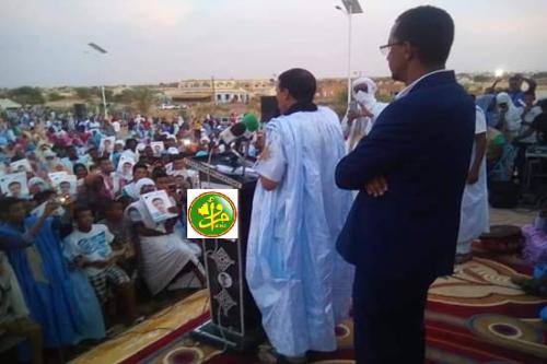 Le candidat Mohamed Ould Maouloud préside un meeting électoral dans la ville de Tidjikja Le candidat Mohamed Ould Maouloud préside un meeting électoral dans la ville de Tidjikja