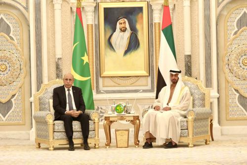 Le Président de la République s’entretient avec le prince héritier d'Abu Dhabi, adjoint du chef suprême des forces armées des Émirats arabes unis Le Président de la République s’entretient avec le prince héritier d'Abu Dhabi, adjoint du chef suprême des forces armées des Émirats arabes unis