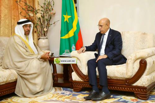 Le Président de la République reçoit le ministre d'Etat émirati Le Président de la République reçoit le ministre d'Etat émirati