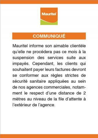 MAURITEL :Communique...... MAURITEL :Communique......