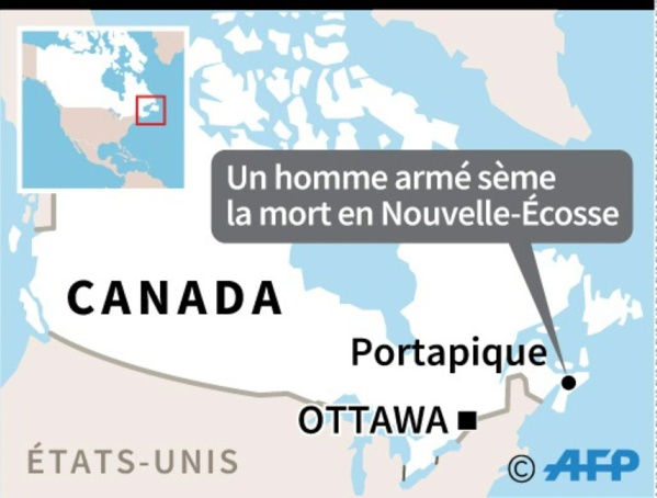 Canada: un homme armé fait au moins 16 morts, pire tuerie du pays
