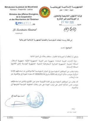 La Mauritanie organise le rapatriement des mauritaniens dans 8 pays La Mauritanie organise le rapatriement des mauritaniens dans 8 pays