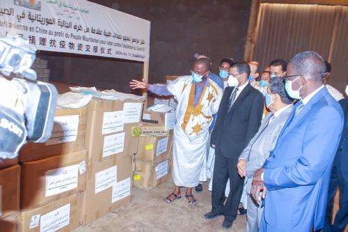 Le ministre de la Santé réceptionne une aide médicale de la communauté mauritanienne vivant en Chine Le ministre de la Santé réceptionne une aide médicale de la communauté mauritanienne vivant en Chine