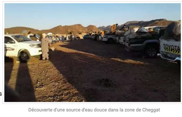Découverte d'une source d'eau douce dans la zone de Cheggat Découverte d'une source d'eau douce dans la zone de Cheggat