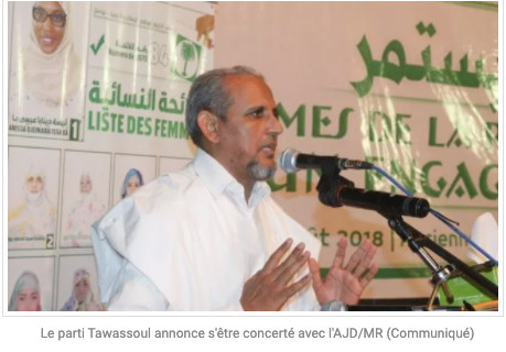 Le parti Tawassoul annonce s'être concerté avec l'AJD/MR (Communiqué) Le parti Tawassoul annonce s'être concerté avec l'AJD/MR (Communiqué)