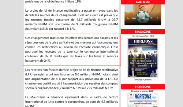 Les mauritaniens et les étrangers fiscalement étranglés : voilà ce qui protège la directrice générale des impôts…