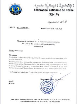 Pêche: La FNP refuse la démission du Comité des usiniers et exportateurs de la zone Sud Pêche: La FNP refuse la démission du Comité des usiniers et exportateurs de la zone Sud