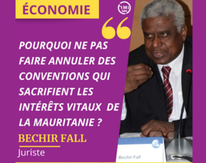 Pourquoi ne pas faire annuler des conventions qui sacrifient les intérêts vitaux de la Mauritanie ? Pourquoi ne pas faire annuler des conventions qui sacrifient les intérêts vitaux de la Mauritanie ?