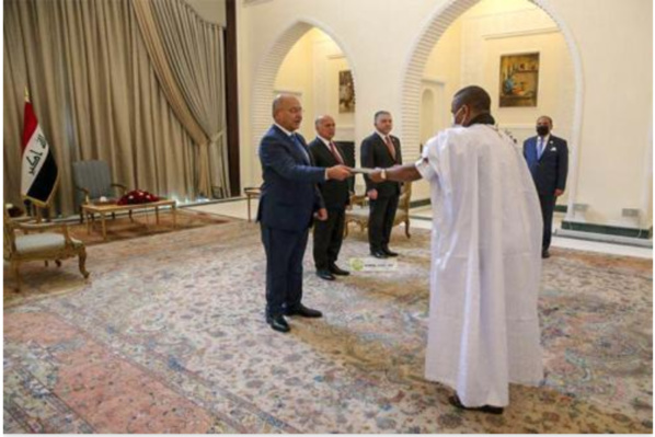 L'ambassadeur de Mauritanie en Irak présente ses lettres de créances à son Excellence Monsieur Barham Saleh
