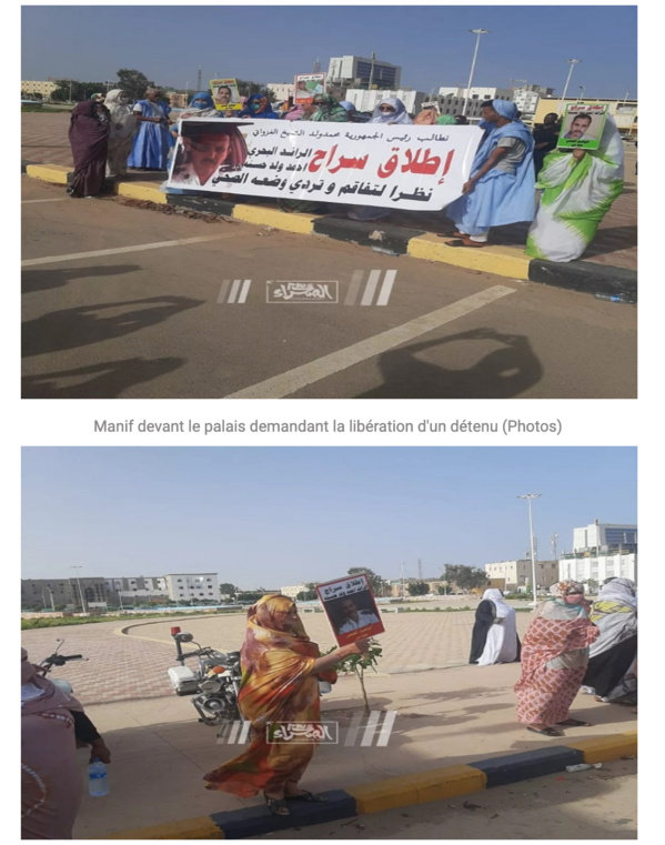 Manifestation devant le palais demandant la libération d'un détenu Manifestation devant le palais demandant la libération d'un détenu
