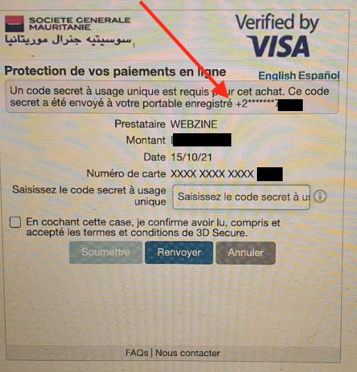 La sécurité de la carte Visa de la Société Générale Mauritanie est encore primitive… La sécurité de la carte Visa de la Société Générale Mauritanie est encore primitive…