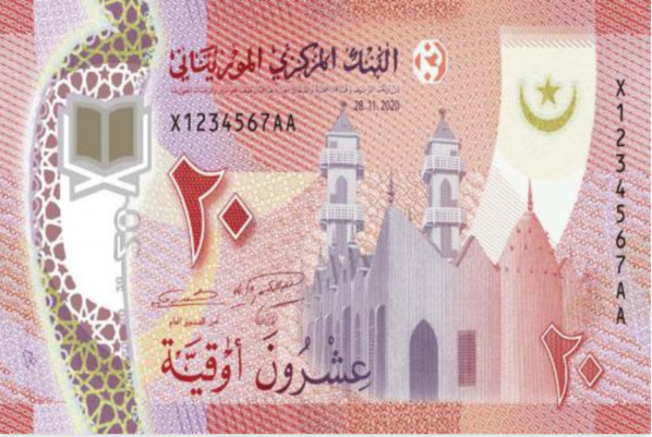 La banque centrale de Mauritanie émet un nouveau billet de 20 um MRU