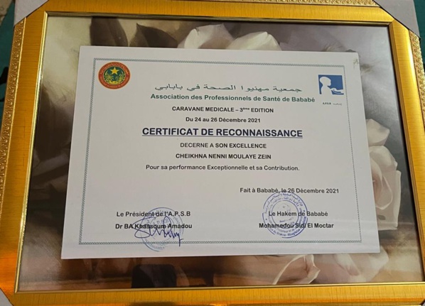 Vidéo : pour son soutien à la caravane médicale, S.E.M Cheikhna Nenni Moulaye Zeine à l'honneur à Bababe