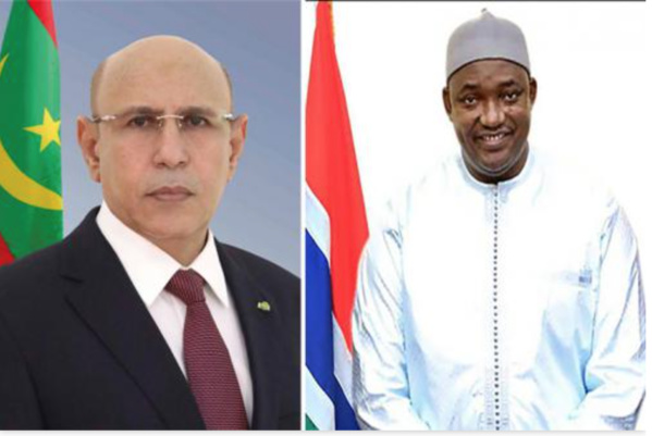 Le Président de la République renouvelle au Président gambien la détermination de la Mauritanie à renforcer et à développer les relations unissant les deux pays frères