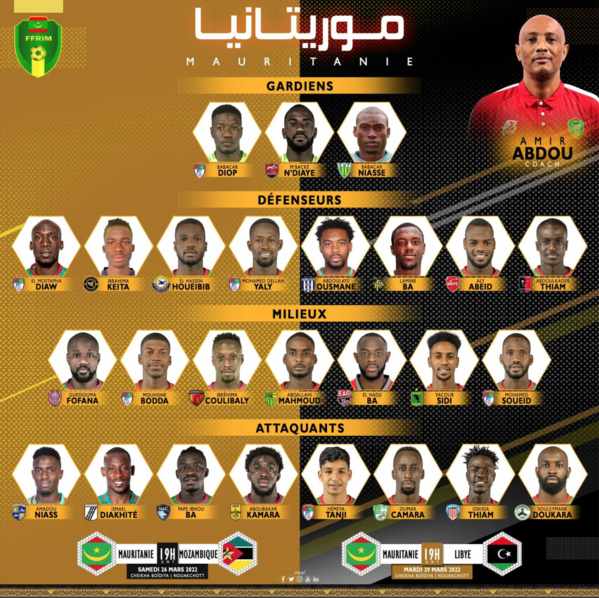 Mauritanie : la première liste d’Amir Abdou, avec la surprise El-Hadji Ba Mauritanie : la première liste d’Amir Abdou, avec la surprise El-Hadji Ba