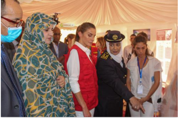 La Reine d'Espagne visite le commissariat spécial en chargé des enfants en conflit avec la loi
