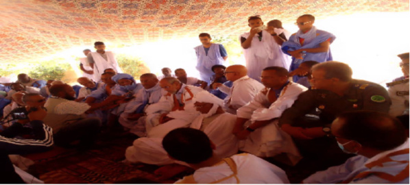 Présentation de condoléances au nom du Président de la République à la famille Ehel Moctar à Kandra