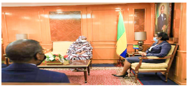 La première ministre du Gabon reçoit mint Abdelmalick