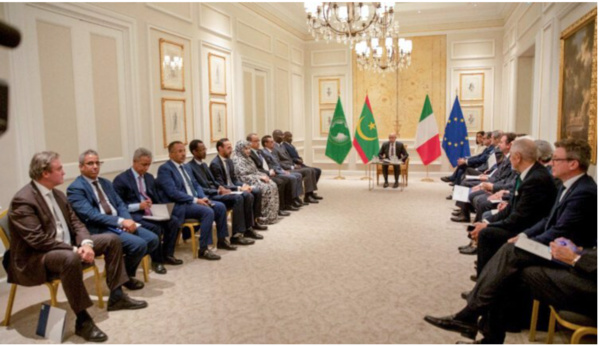 Rome : Le Président de la République supervise le lancement d’une séance de travail entre acteurs économiques mauritaniens et italiens