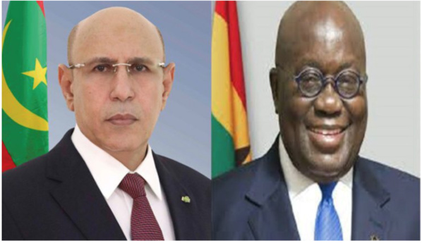 Le Président de la République renouvelle à son homologue ghanéen la volonté de la Mauritanie de renforcer la coopération bilatérale Le Président de la République renouvelle à son homologue ghanéen la volonté de la Mauritanie de renforcer la coopération bilatérale