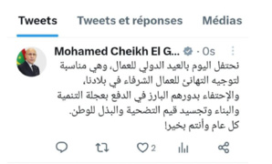 Le Président de la République félicite les travailleurs à l’occasion du 1er Mai Le Président de la République félicite les travailleurs à l’occasion du 1er Mai