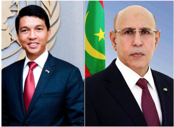 Le Président de la République réaffirme à son homologue malgache la volonté de la Mauritanie de renforcer et de développer les relations entre les deux pays Le Président de la République réaffirme à son homologue malgache la volonté de la Mauritanie de renforcer et de développer les relations entre les deux pays
