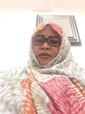 Mme Djinda Ball, vice-présidente du parti INSAF et coordinatrice de la commission d'organisation des festivités du 4ème anniversaire de l'investiture du président Ghazwani : Mme Djinda Ball, vice-présidente du parti INSAF et coordinatrice de la commission d'organisation des festivités du 4ème anniversaire de l'investiture du président Ghazwani :