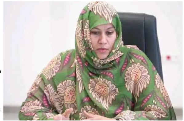 La ministre de la santé Mint Mouknass tape du poing sur la table La ministre de la santé Mint Mouknass tape du poing sur la table