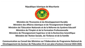 Communication au Conseil des Ministres sur l’élaboration du PNDSE III et son plan d’actions triennal 2024-2026