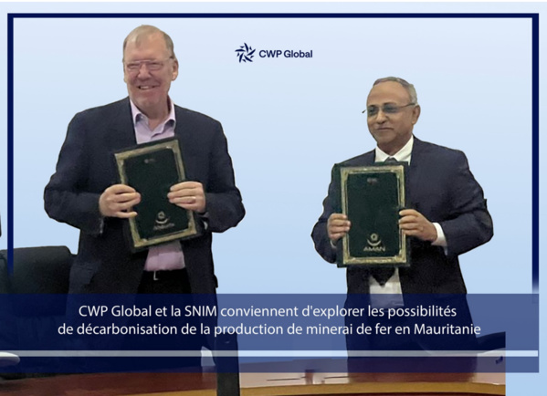 Signature d'un protocole d'accord entre la SNIM et « AMAN Green Energy Pte Ltd » de CWP Global Signature d'un protocole d'accord entre la SNIM et « AMAN Green Energy Pte Ltd » de CWP Global