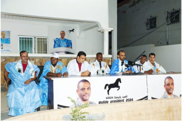 Présidentielle 2024 : La campagne du candidat Elid Mohameden Mbareck organise un séminaire intellectuel, politique et de plaidoyer à Nouakchott Présidentielle 2024 : La campagne du candidat Elid Mohameden Mbareck organise un séminaire intellectuel, politique et de plaidoyer à Nouakchott