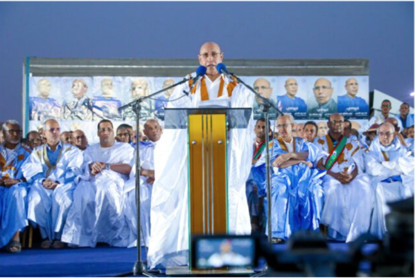 Présidentielle 2024 : Le candidat Mohamed Ould Cheikh El-Ghazouani présente les grandes lignes de son programme électoral à Néma Présidentielle 2024 : Le candidat Mohamed Ould Cheikh El-Ghazouani présente les grandes lignes de son programme électoral à Néma