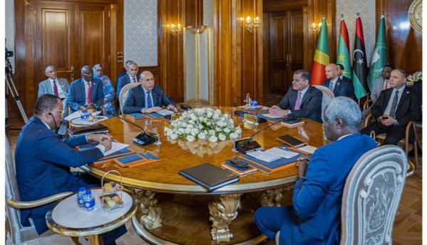 Le Président de la République préside avec le Premier ministre libyen la réunion du Comité de haut niveau de l’UA sur la Libye Le Président de la République préside avec le Premier ministre libyen la réunion du Comité de haut niveau de l’UA sur la Libye