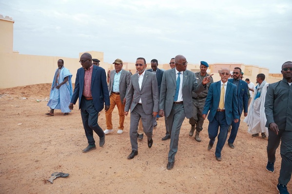 Le délégué général à la Solidarité nationale visite le projet de logements sociaux « Dari » à Aleg Le délégué général à la Solidarité nationale visite le projet de logements sociaux « Dari » à Aleg